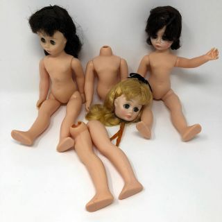 Vintage Madame Alexander 3 Nude 11 " 12 " Dolls Need Tlc