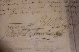 1691 Handwritten Justice Sentence Manuscript Skin Parchment Stamped Certificate