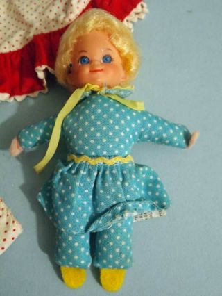 Vintage Mattel Family Affair Mini 5 - Inch Mrs Beasley Doll & Buffy Dress