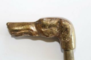 Vintage Solid Bronze Walking Stick Knob,  Greyhound Dog Head Walking Handle Knob 2