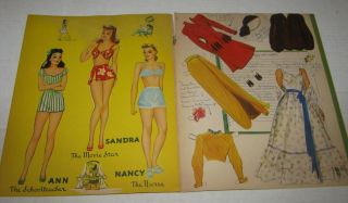 1941 CAREER GIRLS UNCUT PAPER TEENAGE TOY DOLL Cut - Outs Book 2