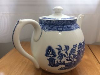 Antique Societe Ceramique Maestricht Crematic Teapot.  “Willow” Pattern. 6