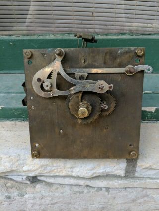 Antique - 8 Day - Grandfather Clock Movement - Ca.  1890 - To Restore - Sign