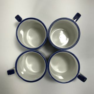 Antique Delftware Blue Coffee/Tea Mugs,  Dutch Colonial design (set of 4) 3