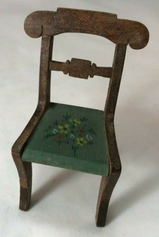 Tynietoy Empire Chair With Green Seat And Hand Painted Flower Bouquet