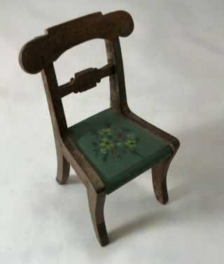 Tynietoy Empire Chair with Green Seat and Hand Painted Flower Bouquet 6