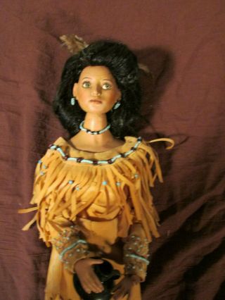 Vintage Native American Maiden Doll Ael 2000 Tom Francirek Dancing Moonlight 18 "