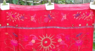 Antique Chinese Embroidery / Embroidered Fabric Textile Panel 31 