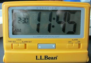 L.  L.  Bean Travel Alarm Clock With High Backlight & Night Finder Vintage
