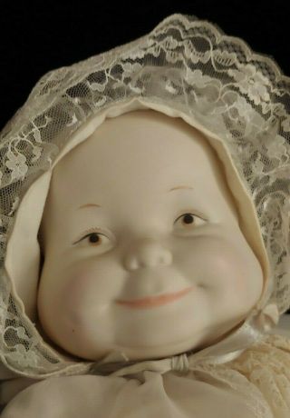 Vintage Doll 3 Faces Happy Sad Sleepy Ceramic Head Hands Baby Cloth Body Dressed