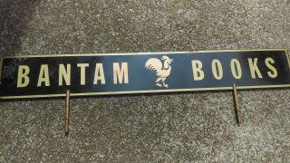 Antique Bantam Books Metal Display Sign - - Bantam Books - - Classic Books Library