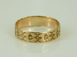 Vintage / Antique Victorian Rose Gold Filled Band Ring Size 8.  75