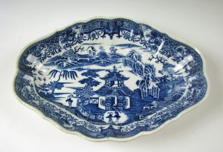 Antique 18th/19th Century English Pottery Blue Transferware Lozenge Shape Bowl