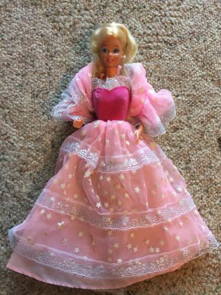 Vintage 1985 Dream Glow Barbie Doll Dress Superstar Era