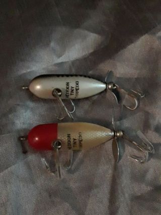 2 Heddon tiny torpedo Lures One Is Old Fishing Tackle Vintage 2