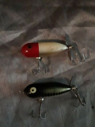 2 Heddon tiny torpedo Lures One Is Old Fishing Tackle Vintage 3