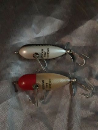 2 Heddon tiny torpedo Lures One Is Old Fishing Tackle Vintage 5