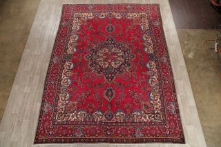 Traditional Floral Old Rug Hand - Knotted Wool Oriental Living Room Carpet 10 x 13 2