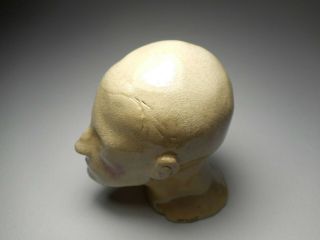 Antique Glazed Yellow Ware Sculpted Pottery Head - Unique American Folk Art 8