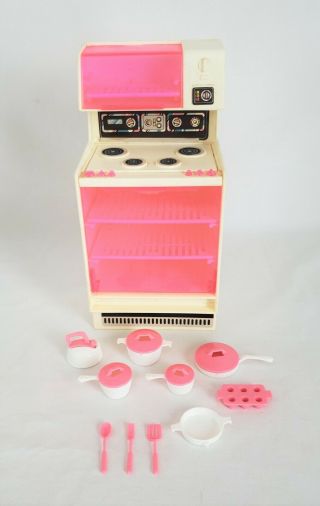 Vintage Mattel Barbie Dream House Doll Furniture Stove / Microwave Oven