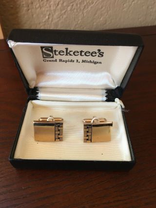 Vintage Swank Gold Tone Cufflinks In Steketee 