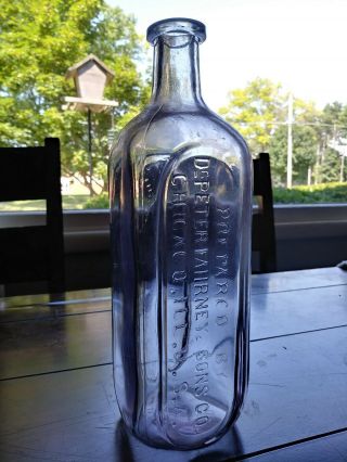 Vintage Dr.  Peter Fahrney & Sons Co.  Amethyst Purple Glass Bottle Chicago Ill