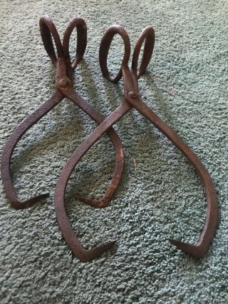 Antique Ice Tongs Block Ice And Hay Carry