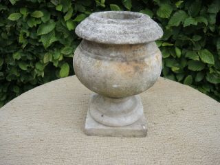 Small Antique Marble Stone Garden Urn 24 Cm High (603)