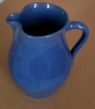 Rare Waco Pottery 6 1/4 " Blue Pitcher (kentucky Bybee Antique 1922 - 1942)