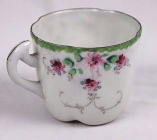 Vintage/Antique Hand Painted Pink/Purple Floral Porcelain Tea Cup & Saucer 3