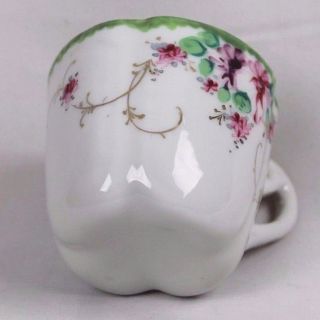 Vintage/Antique Hand Painted Pink/Purple Floral Porcelain Tea Cup & Saucer 5