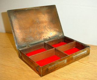 Antique Arts & Crafts Hand Made Metal Box Jewelry Box