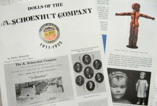13p History Article,  Pics - Antique Wooden Dolls & Toys Of A.  Schoenhut Compan