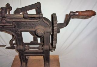 Late 1800 ' s? Vintage/Antique BONANZA Cast Iron Industrial APPLE PEELER GOODELL & 4