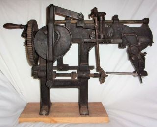 Late 1800 ' s? Vintage/Antique BONANZA Cast Iron Industrial APPLE PEELER GOODELL & 6