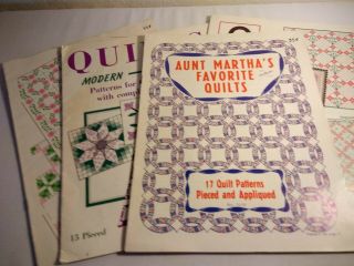 Quilt Pattern Books Antique Collectable 1930 / 1940 4 Books By Aunt Martha 