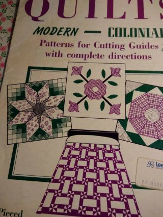 Quilt pattern books Antique Collectable 1930 / 1940 4 books by Aunt Martha ' s 4