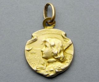 Antique Religious Pendant.  Saint Joan Of Arc,  Jeanne D 