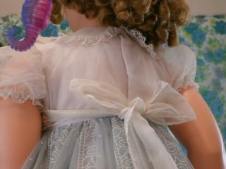 60s Uneeda Doll Dress Flocked Pastel Blue Nylon Lavender Satin Slip Needs T.  L.  C. 3