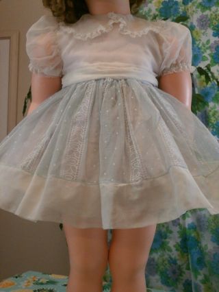 60s Uneeda Doll Dress Flocked Pastel Blue Nylon Lavender Satin Slip Needs T.  L.  C. 4