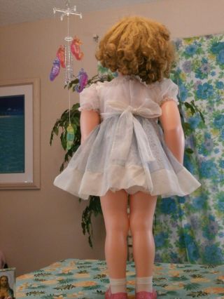 60s Uneeda Doll Dress Flocked Pastel Blue Nylon Lavender Satin Slip Needs T.  L.  C. 5