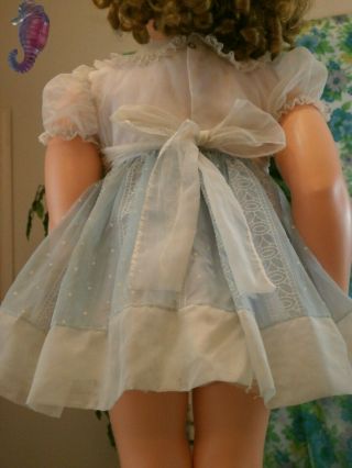 60s Uneeda Doll Dress Flocked Pastel Blue Nylon Lavender Satin Slip Needs T.  L.  C. 6