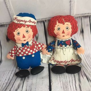 Vintage Applause Raggedy Ann & Andy Bean Bag Dolls With Tags Plush 7 Inch D6