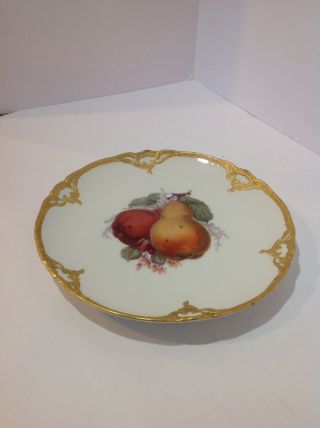 Kpm Royal Berlin Porcelain Plate.  Handpainted - Fruits,  Pears.  Antique Germany
