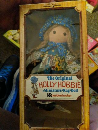 Holly Hobbie Miniature 9 " Rag Doll Knickerbocker 3420,  Box