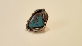 Antique Vintage Sterling Silver 925 Ring Size 7 / Turquoise