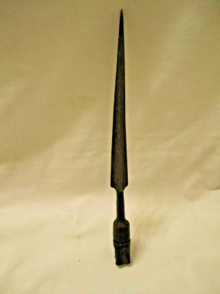Early Crude Bronze Bayonet Lightning Rod Ball Weathervane Tip Topper Finial W/lg