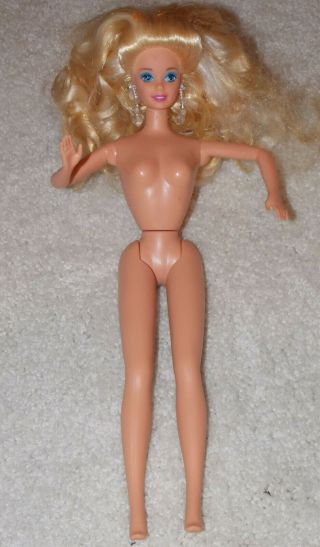 Barbie Christmas Nude HAPPY HOLIDAYS 1992 Silver 1429 DOLL ONLY VG,  /Exc Cond 5