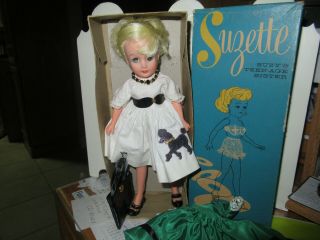 Vintage Uneeda 10 " Suzette Tiny Teen Dress Me Doll Blond Exclusive For Grant Co.