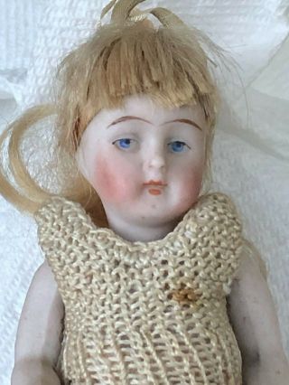 Adorable Antique German All Bisque Doll W Five Piece Body,  Marked 620 4 1/4 "
